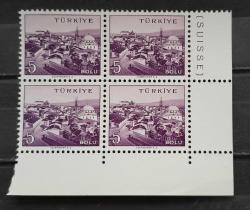 SEHIRLER,1958-60,  BOLU  5 kr 4 BLOK DAMGASIZ