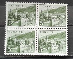 SEHIRLER,1958-60,  BURSA. 5 kr 4 BLOK DAMGASIZ