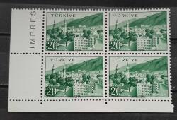 SEHIRLER,1958-60,  BURSA. 20  kr 4 BLOK DAMGASIZ