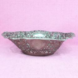 KABARTMA BİTKİSEL GÖRSELLİ , AJURLU ALAŞIM METAL BÜYÜK MEYVE TABAĞI