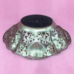 KABARTMA BİTKİSEL GÖRSELLİ , AJURLU ALAŞIM METAL BÜYÜK MEYVE TABAĞI