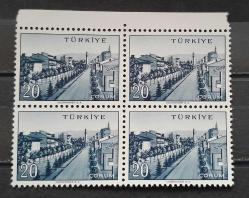 SEHIRLER,1958-60,  CORUM.  20 kr 4 BLOK DAMGASIZ