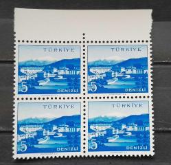 SEHIRLER,1958-60,  DENIZLI. 5 kr 4 BLOK DAMGASIZ
