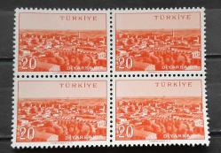 SEHIRLER,1958-60,  DIYARBAKIR. 20 kr 4 BLOK DAMGASIZ