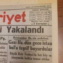 İRTİCACILARLA İLGİLİ HABER. ATATÜRK DÖNEMİ.  TIPKI BASIM.