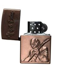 Neşet Ertaş Kabartma Figürlü Antik Bakır Gazlı Metal Çakmak