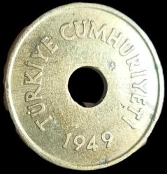 1949 Delikli 2 Buçuk Kuruş