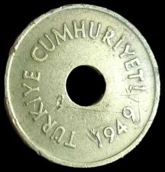 1949 Delikli 2 Buçuk Kuruş