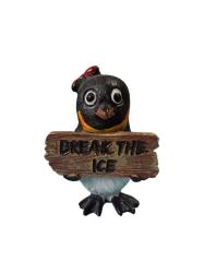 vintage ''DREAK THE ICE''temalı polyester mini penguen biblo  & 9 cm