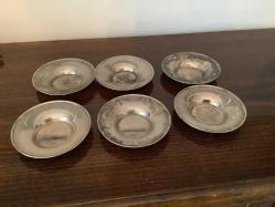 LOT.8 » GÜMÜŞ KAPLAMA ALTI TANE ÇAY BARDAĞI ALTLIĞI