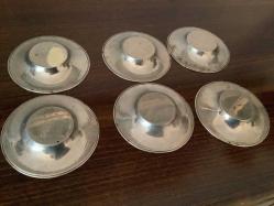 GÜMÜŞ KAPLAMA ALTI TANE ÇAY BARDAĞI ALTLIĞI