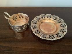 GÜMÜŞ KAPLAMA BARDAK ZARFI VE ALTLIĞI