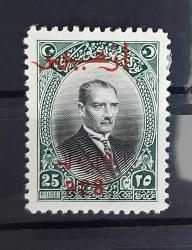 LOT.4 » 1928 İzmir Sergisi 25 kuruş damgasız şarniyerli çok temiz- katalog 500 tl