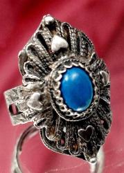 TURKUAZ TAŞLI GÜMÜŞ AYARLANABİLİR ÖLÇÜLÜ YÜZÜK