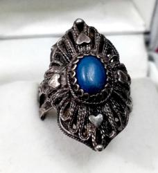 TURKUAZ TAŞLI GÜMÜŞ AYARLANABİLİR ÖLÇÜLÜ YÜZÜK