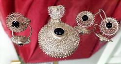 OLTU TAŞI TELKARİ İŞÇİLİKLİ GÜMÜŞ TAKIM