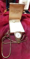 İNGİLİZ MEDANA MARKA SERTİFİKALI ORJİNAL KUTUSUNDA KOLYE SAAT