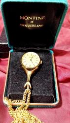 İSVİÇRE MONTINE  MARKA ORJİNAL KUTUSUNDA KOLYE SAAT