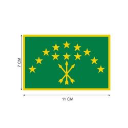 Adige Çerkes Bayrak Color Sticker Etiket - 11x7 cm