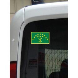 Adige Çerkes Bayrak Color Sticker Etiket - 11x7 cm