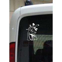 Kafkas Çerkes Dans Figür Folyo Kesim Etiket Beyaz ( 20 cm )