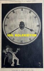 Osmanlıca Akbaba Mizah Dergisi-Gazetesi, Orijinal Dönem Basım, (Ottoman Magazine-Newspaper) - 25 Ekim (Teşrin-i Evvel) 1926 - Sayı: 406 - Karikatürist Ramiz Gökçe'nin Benito Mussolini'yi Tasvir Eden Çalışması: Gazetelerden: Mussolini Bu Sefer de Fransızlardan Suriye'yi İstiyormuş! 