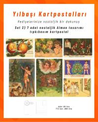 Yılbaşı Kartpostalları / Set 2 / 7 adet nostaljik Alman tasarımı tıpkıbasım kartpostal