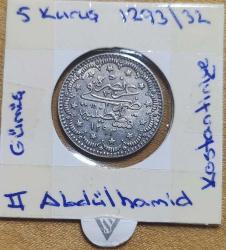 2. Abdülhamid · 5 Kuruş · (1293/32) · Kostantiniye · Gümüş