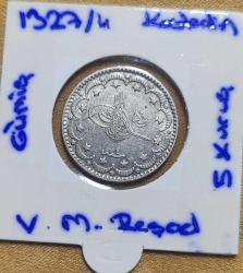 5. Mehmed Reşad · 5 Kuruş · (1327/4) · Kostantiniye · Gümüş