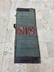 Antika El Dokuma Hakiki Deri Saraçlı Yün Halı Heybe 50X135 cm