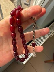 Vişne rengi sıkma kehribar efe tesbihi