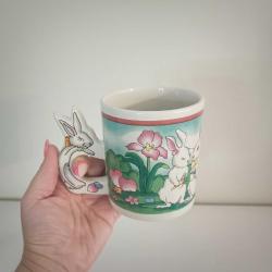 Tavşan Kulplu Vintage Kupa - Damgasız