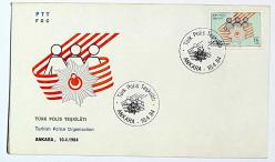 1984 FDC Türk Polis Teşkilatı, Ankara, 10.04.1984, PTT M.O.B.Y.D. İlk Gün Zarfı (FDC-330)