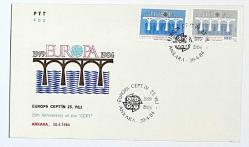 1984 FDC EUROPA-CEPT'in 25. Yılı, Ankara, 30.04.1984, PTT M.O.B.Y.D. İlk Gün Zarfı (FDC-331)