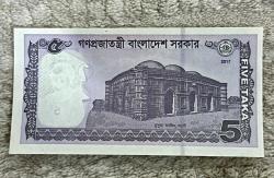 2022 Bangladeş 5 taka banknot kağıt para ÇİL