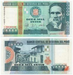 Peru 1988 Yılı 10,000 Inti Çil