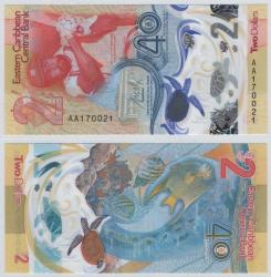 Doğu Karayipler 2023 Yılı 2 Dolar Merkez Bankasının 40ncı Yılı Polimer ÇİL