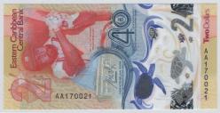 Doğu Karayipler 2023 Yılı 2 Dolar Merkez Bankasının 40ncı Yılı Polimer ÇİL
