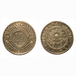 LOT.20 » Hollanda Antilleri 10 Cent 1990 Çiçek Amblemi