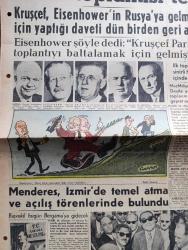 Hürriyet Gazetesi - Turkish Newspaper - 17 Mayıs 1960 - zirve toplantısı tehlike geçirdi - Kruşçef Eisenhower'in Rusya'ya gelmesi için yaptığı daveti dün birden geri aldı fotoğraf - İstanbul'un elektrik ihtiyacını Anadolu'daki santrallerden temin etmek için Kandilli ile Arnavutköy arasında dikilen direkler fotoğraf - Kıbrıslı Türkler acele beşli konferans istiyor - Cannes film festivali'nde parlayan yıldız Martine Messager fotoğraf - Adnan Menderes İzmir'de temel atma ve açılış töreninde bulundu fotoğraf - Zafer gazetesi yazı işleri müdürü Fatin Fuat Tozer Dün tahliye edildi fotoğraf - lüks Nermin Dün hapisten çıktı - İstanbul sinema tiyatro programı - İstanbul Ankara Radyosu Programı - Paklar çamaşır tozu - Pathe plakları - Feriköy futbol takımı Dün bir Avrupa turnesine çıktı - Beşiktaş ve Fenerbahçe Adana'daki dörtlü turnuva maçlarına katılacak - Fransız santraforu Kopa barcelona'ya gidiyor fotoğraf - bu haftaki Spor Toto maçları - Fenerbahçe organizasyon komitesi dün de toplandı