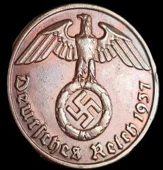 Almanya 1937 A Adolf Hitler Dönemi 2 Reichspfenig Çil 3.30gr