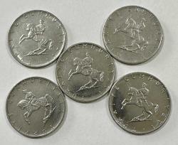 1974-1975-1976-1977-1979 TC 5 lira 5 adet madeni para ÇilAltı