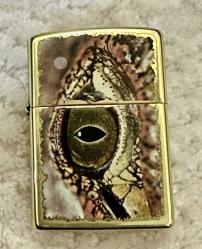 Orjinal Zippo Timsah gözü Crocodile eye gold tone çakmak Çok Temiz