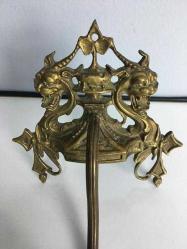 Antika 19.Yüzyıl Barok Tarzı Bornz Piyano Şamdan..