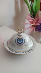 vintage Hizmet İş Sendikası altın yaldızlı porselen şekerlik