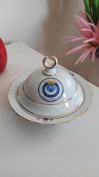 vintage Hizmet İş Sendikası altın yaldızlı porselen şekerlik