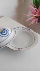 vintage Hizmet İş Sendikası altın yaldızlı porselen şekerlik