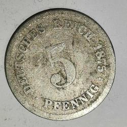 ALMANYA  1875 D  5 PFENNIG