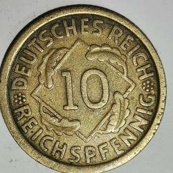 ALMANYA  1925 D   10 PFENNIG