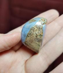 Palmstone Mavi Dantel Akik – Serbest Formlu Kristal, Sakinlik Taşı - Ağırlık: 23g - Benzersiz Koleksiyonluk Nadir Parça